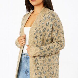 Oversized Easel Los Angeles Leopard  Knit Cardigan | Cozy Boho Boutique Style